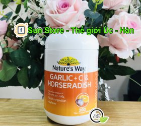 Viên Uống Tăng Cường Hệ Miễn Dịch Nature's Way Garlic + C & Horseradish 200V