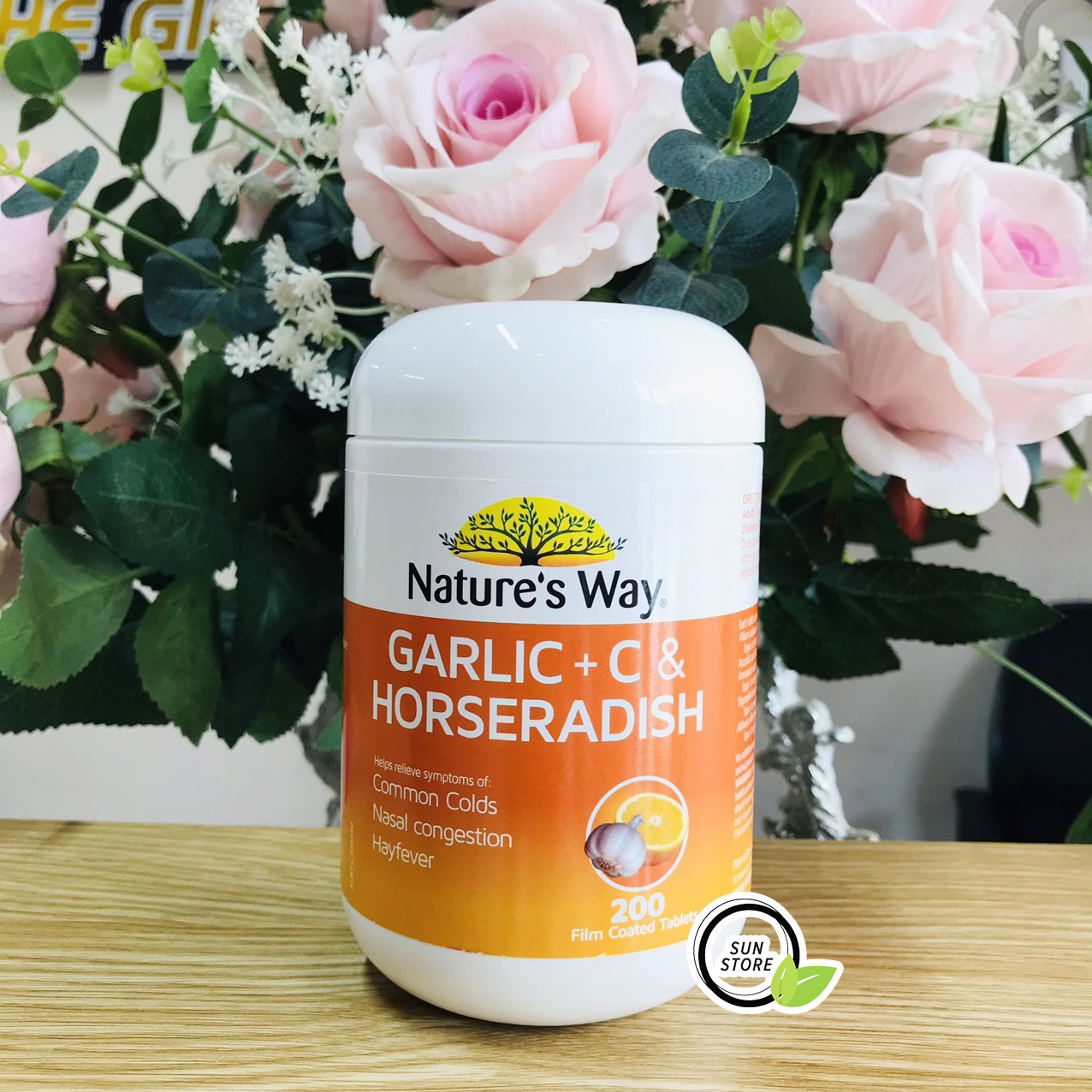 Viên Uống Tăng Cường Hệ Miễn Dịch Nature's Way Garlic + C & Horseradish 200V