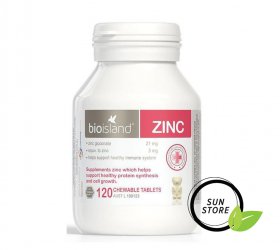 BioIsland Zinc 120 – viên nhai bổ sung kẽm giúp bé phát triển toàn diện
