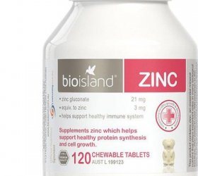 BioIsland Zinc 120 – viên nhai bổ sung kẽm giúp bé phát triển toàn diện