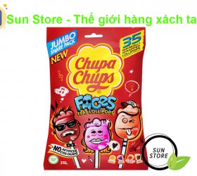 Kẹo Mút Chupa Chups Faces Flat Lollipops Bịch 35 Cây (Bịch)