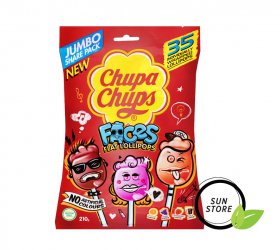 Kẹo Mút Chupa Chups Faces Flat Lollipops Bịch 35 Cây (Bịch)