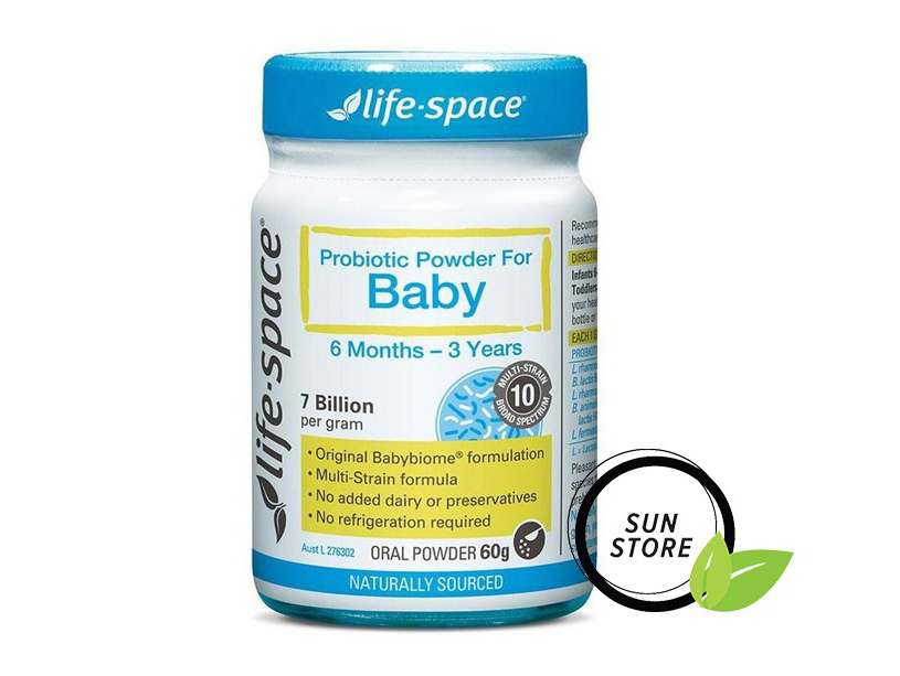 Men vi sinh Probiotic Powder for Baby (6 tháng-3 tuổi) Life Space 60g của Úc (Hộp)