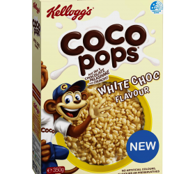 Ngũ cốc Kellogg Coco Pops vị White Choc 350g Úc