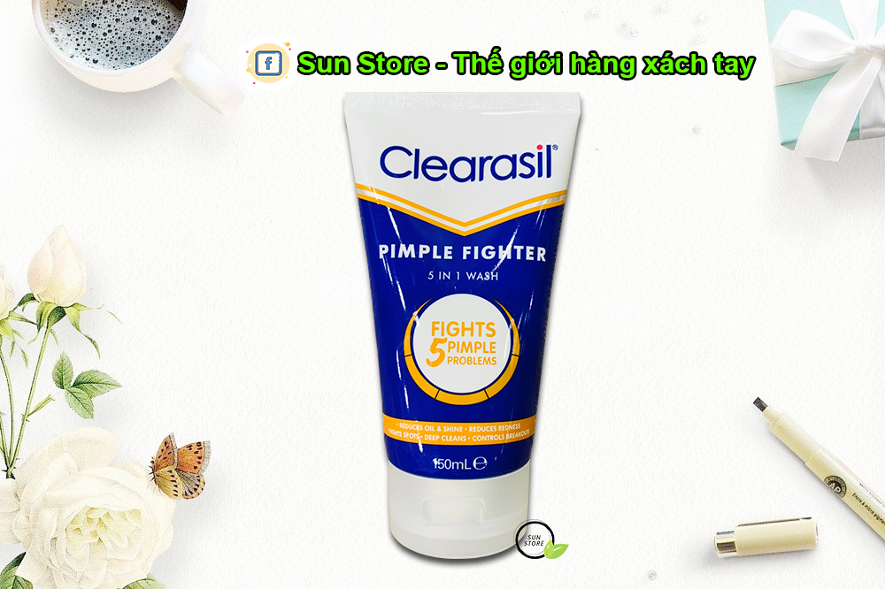 Sữa Rửa Mặt CLEARASIL 5 Trong 1 Hết Nhờn Sạch Mụn 150ML Của Úc