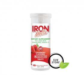 Viên nhai Iron Melts bổ sung Sắt & Vitamin vị Dâu của Úc