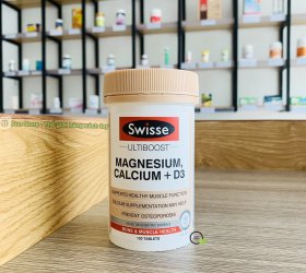 Viên Uống Bổ Sung Magie, Canxi Và Vitamin D3 Swisse Ultiboost Magnesium, Calcium + D3 Hộp 120 Viên