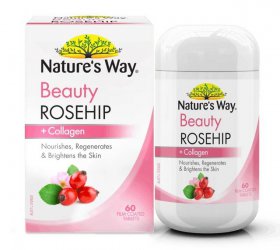 Viên uống Collagen và dầu tầm xuân Nature's Way Beauty Rosehip + Collagen 60 viên 